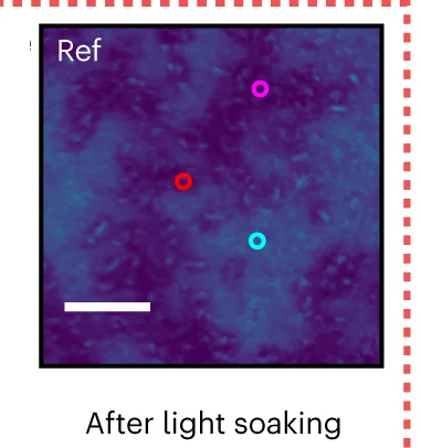 Open access visualization of Microscopy, Hyperspectral Photoluminescence Microscopy, FAPbI 3, DMPESI Treated Films, Photoluminescence Map