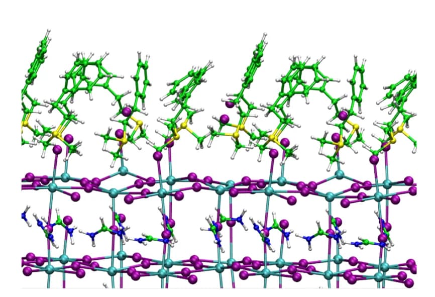 Open access visualization of Chemical Structure, DMPESI, FAPbI 3 Perovskite, DFT Models, PbI 2-terminated Surfaces