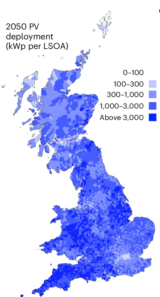 Open access visualization of Geo Map, LSOA, Maps, PV Deployment, 2050
