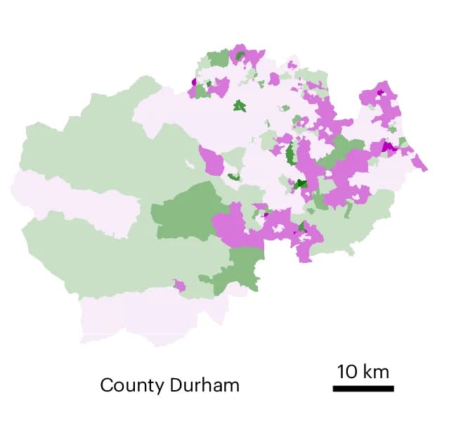 Open access visualization of Geo Map, Local Savings, County Durham, Rural