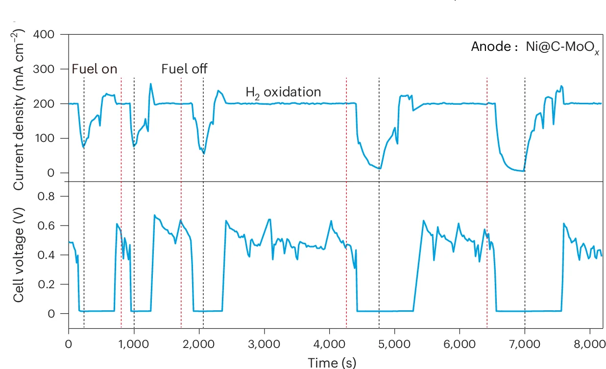 Open access visualization of Line Plot, Hydrogen Starvation, Membrane Electrode Assembly, MEA, Anode