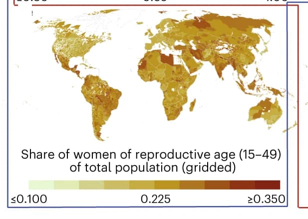 Open access visualization of Geo Map, Reproductive Women, Downscaling, Grid