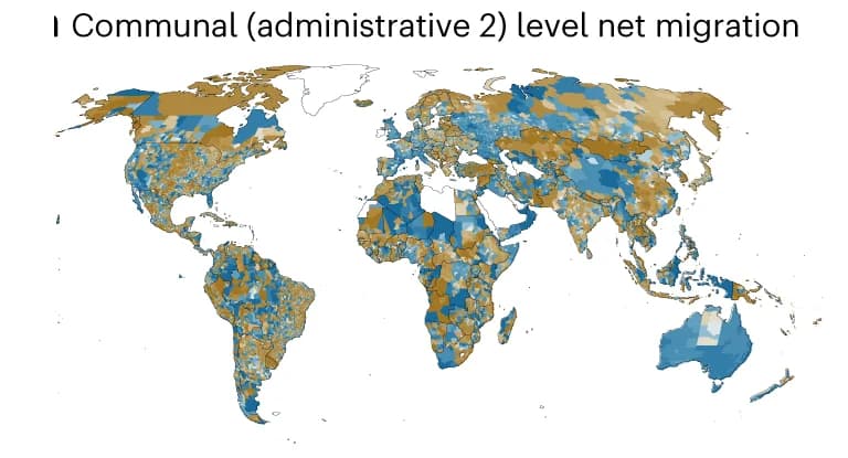 Open access visualization of Geo Map, Net Migration, Communal Level, Administrative Level 2