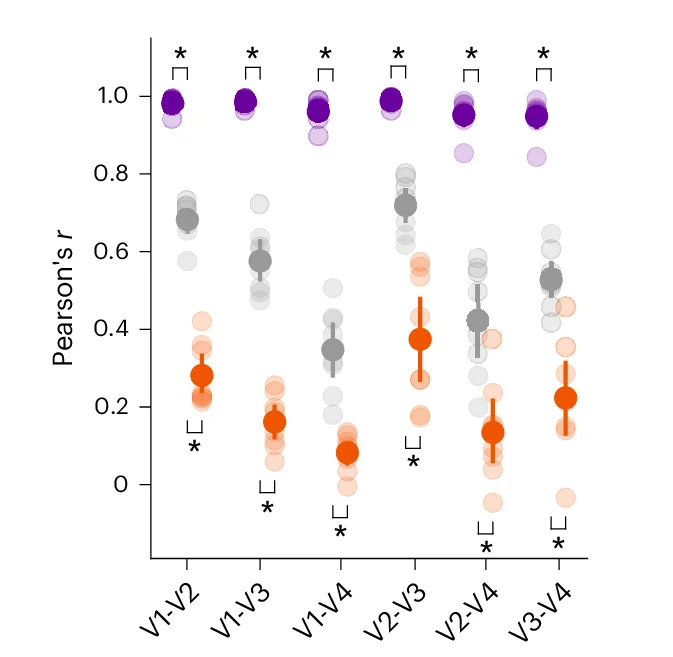 Open access visualization of Scatter Plot, Error Bars, Multivariate RNC, RSA Scores, Neural Control Conditions