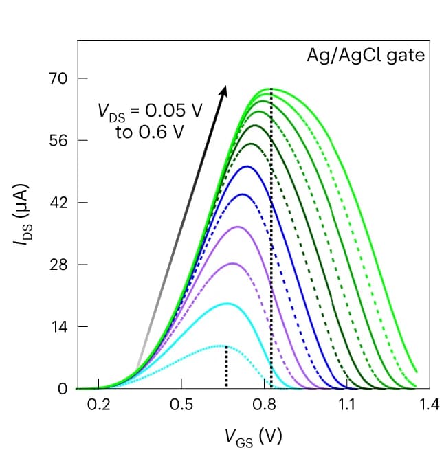 Open access visualization of Line Plot, Antiambipolar Behavior, Electrical Modulation, Chemical Modulation, VDS Dependence