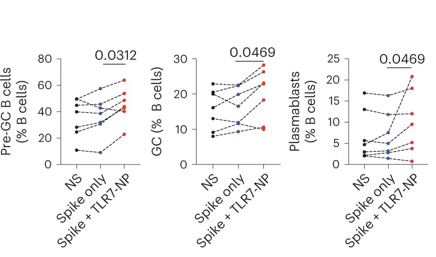 Open access visualization of Line Plot, Scatter Plot, B-cell Differentiation, Organoid Cultures, Pre-GC B Cells