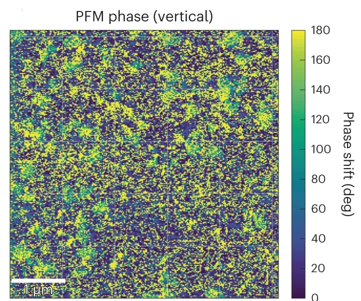 Open access visualization of Heatmap, Piezoresponse Phase, Polar Grains, Thin Film