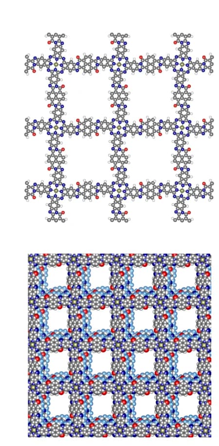 Open access visualization of Chemical Structure, Monolayer, 2DCP-CuPc, Stacked