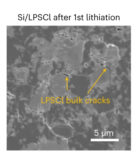 Open access visualization of Microscopy, SEM Images, Si/LPSCl Anode, Lithiation