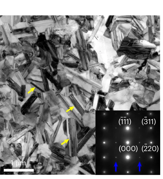 Open access visualization of Microscopy, TEM, FCC Grains, L1 2 Plates, SAED Pattern