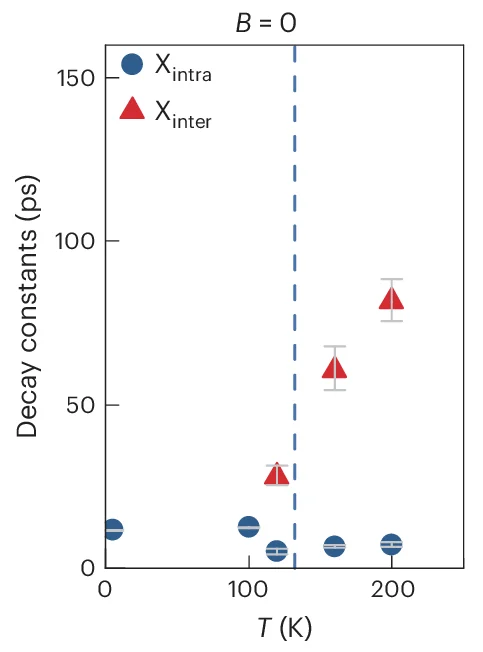 Open access visualization of Scatter Plot, Error Bars, Decay Times, Intralayer Excitons, Interlayer Excitons