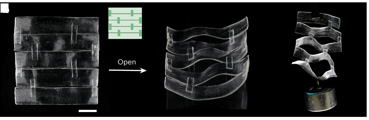 Open access visualization of Photo, Hydrogel, Kirigami, Assembly