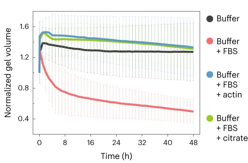 Open access visualization of Line Plot, Error Bars, DyNAtrix, FBS-supplemented medium, Actin