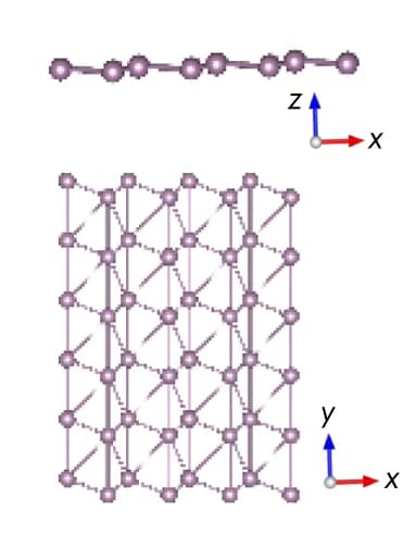 Open access visualization of Chemical Structure, Molybdenene structure, Fourfold symmetry, DFT calculations
