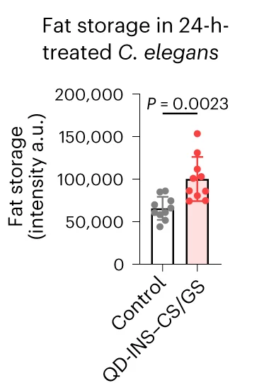 Open access visualization of Bar Plot, Error Bars, Scatter Plot, Fat Storage, Anterior Intestine