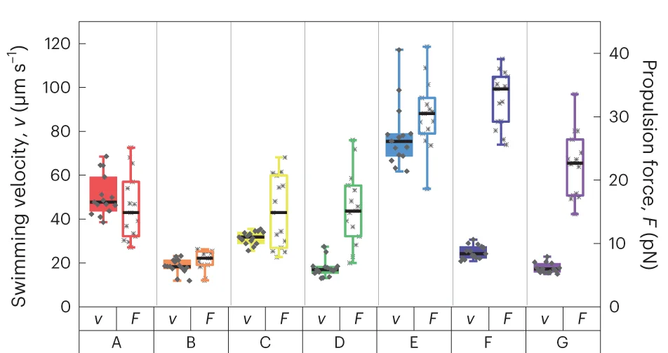 Open access visualization of Violin Plot, Box Plot, Scatter Plot, Propulsion Force, Swimming Velocity
