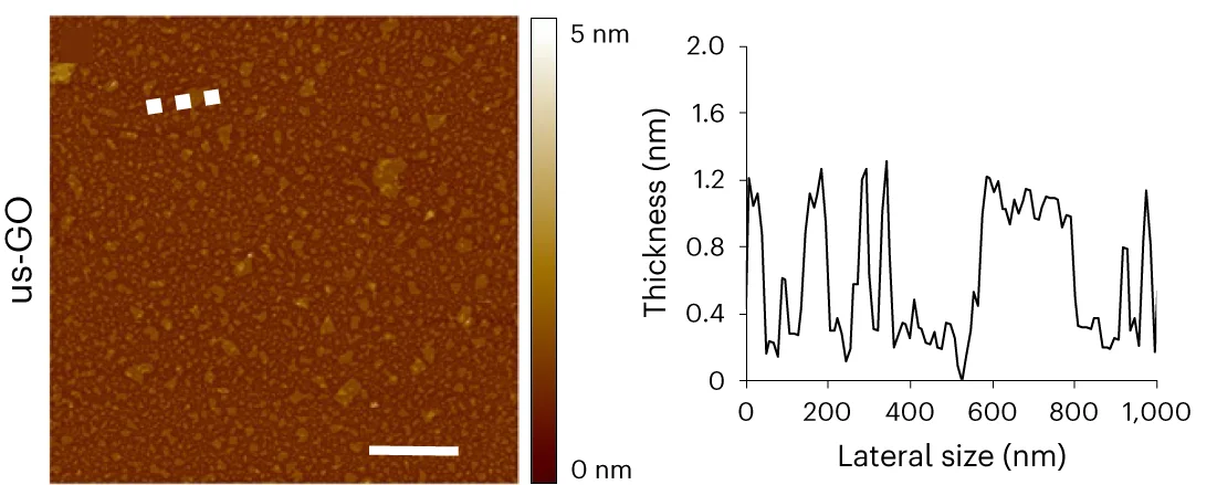 Open access visualization of Microscopy, Line Plot, Atomic Force Microscopy, Height Image, Cross-Section Analysis