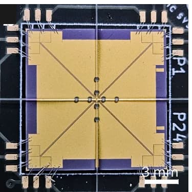Open access visualization of Photo, Levitation Chip, Planar Electrodes, Optical Fibres, Fibre Mounts