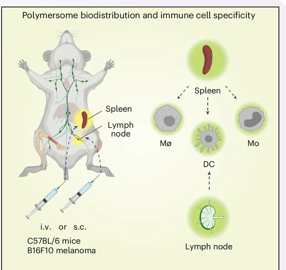 Open access visualization of Workflow, Illustration, Polymersome, Biodistribution, PET/CT Imaging