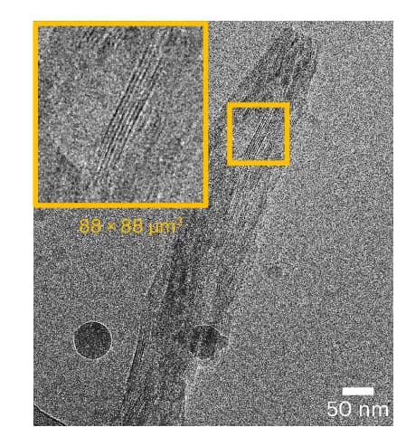 Open access visualization of Microscopy, Cryo-EM Micrograph, Crystalline Fibre