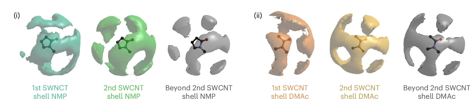 Open access visualization of 3D Plot, Chemical Structure, Amide Amide SDF, Solvent Molecules, SWCNT Solvation Shell