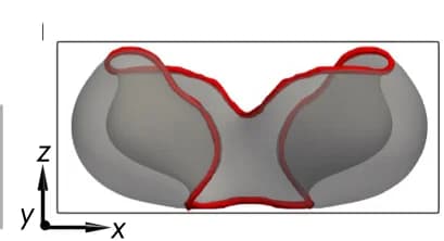 Open access visualization of 3D Plot, Computer Simulation, 2 R, Vortex Lines, Isosurfaces