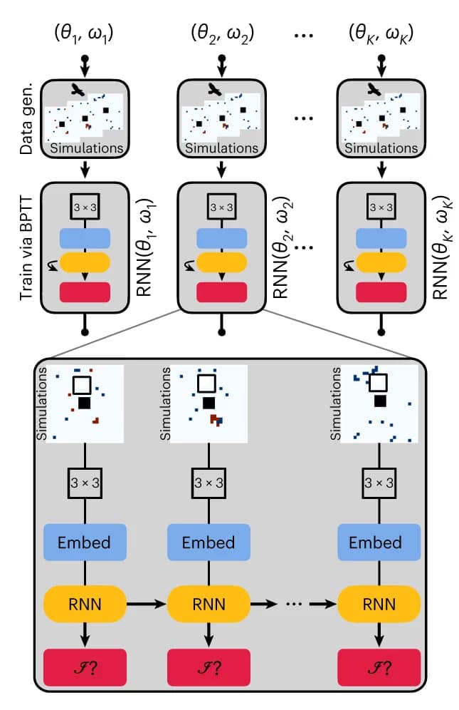 Open access visualization of Workflow, Flowchart, RNN, Training, Perturbation