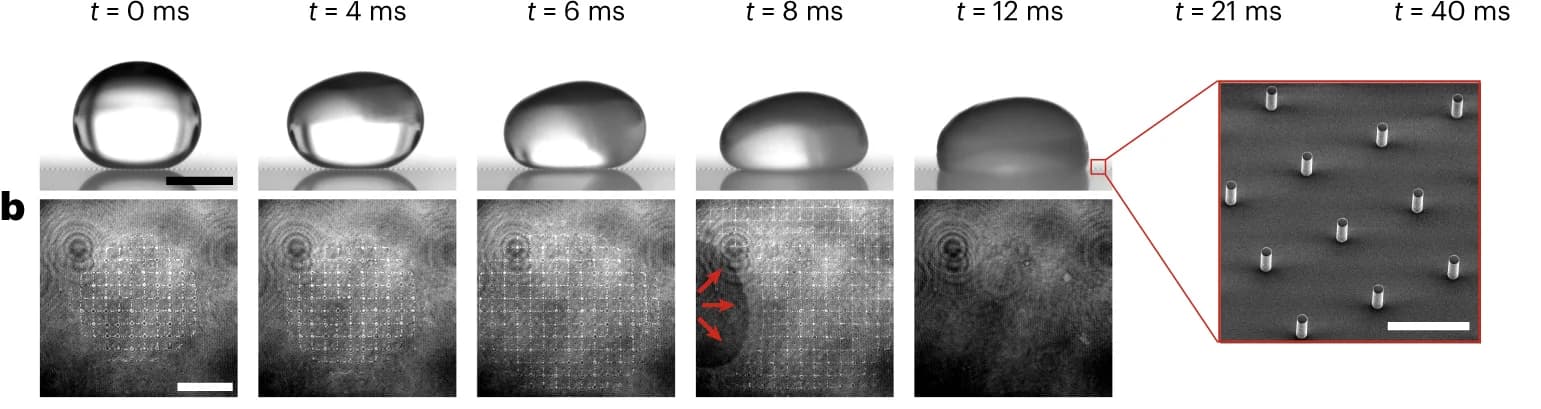 Open access visualization of Microscopy, Photo, Water Droplets, Freezing, Evaporative Cooling