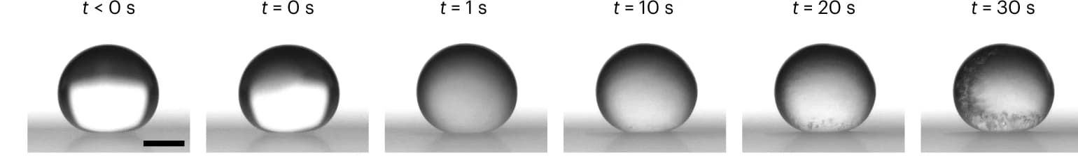 Open access visualization of Photo, Water Droplet, Freezing, PDMS Texture, Contact Line