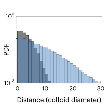 Open access visualization of Histogram, Probability Density Function, Colloidal Backbone, Pores, Thermal Bath