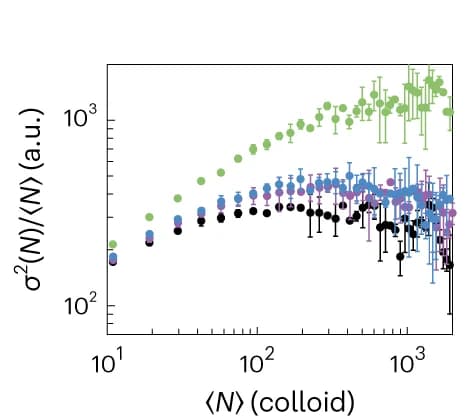 Open access visualization of Scatter Plot, Error Bars, Number Fluctuations, Simulated Colloidal Gels