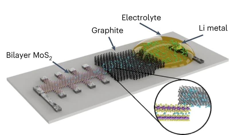 Open access visualization of Illustration, Chemical Structure, MoS 2, Graphene, Lithium