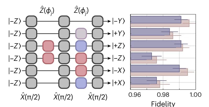 Open access visualization of Bar Plot, Error Bars, Workflow, Global X(pi/2) Pulses, Local Movement Shifts