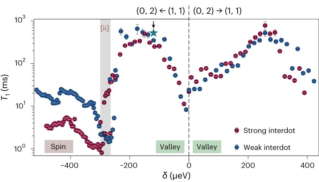 Open access visualization of Scatter Plot, Error Bars, Spin, Valley, T1
