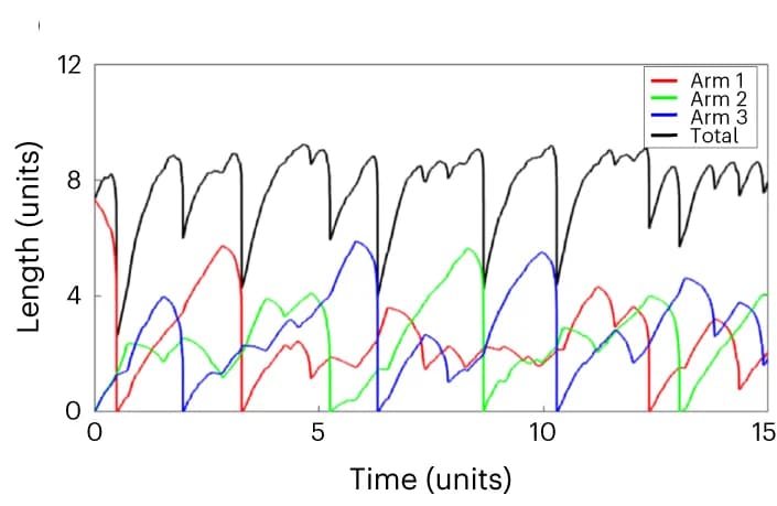 Open access visualization of Line Plot, Simulation, Time Series, Cell Arms