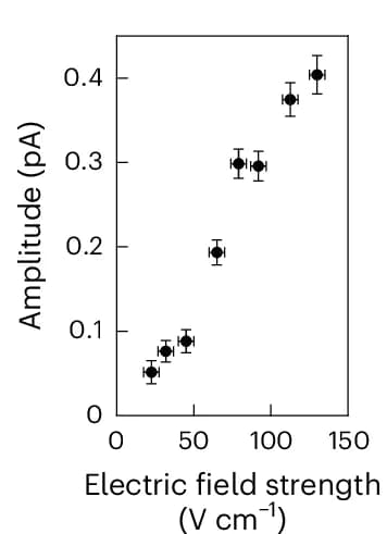 Open access visualization of Scatter Plot, Error Bars, Amplitude, Exponential Decay, Excitation Pulse Strength