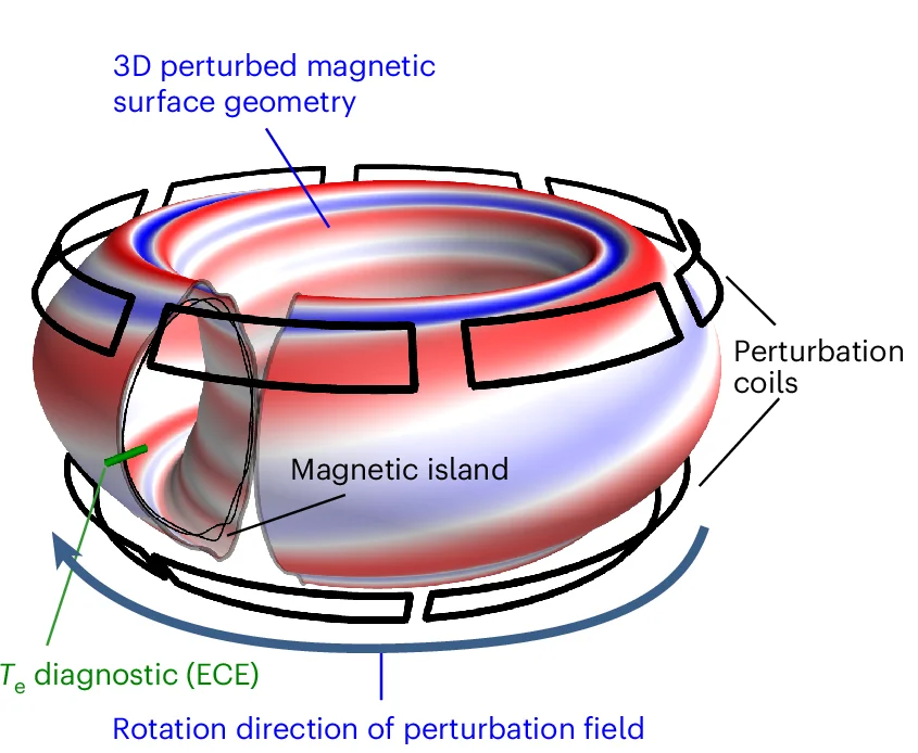 Open access visualization of 3D Plot, ECE Diagnostic, Plasma Surface, Electron Temperature, Perturbation Coils