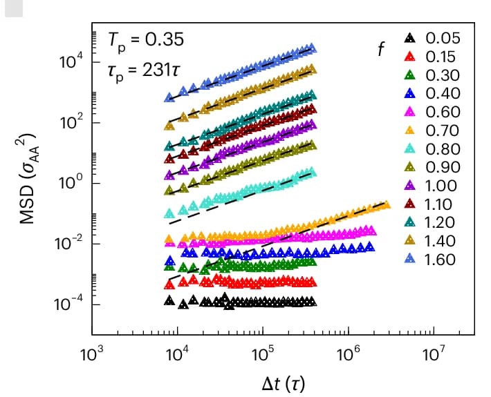 Open access visualization of Scatter Plot, Regression Plot, MSD, Active Force, Absorbing State