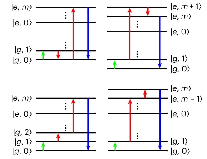 Open access visualization of Illustration, Quantum Pathways, Electron-Phonon System, Third-Order Polarization, THz Pulse