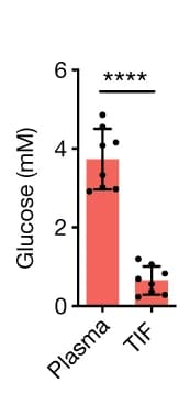 Open access visualization of Bar Plot, Error Bars, Metabolomics, Glucose, Tumor Interstitial Fluid
