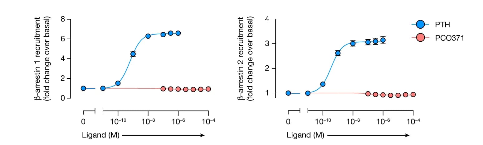 Open access visualization of Line Plot, Error Bars, Concentration-response curves, β-arrestin 1, β-arrestin 2