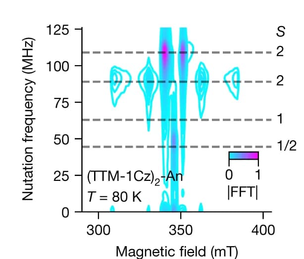 Open access visualization of Heatmap, Transient Nutation, (TTM-1Cz) 2 -An, Toluene Solution, Quintet State