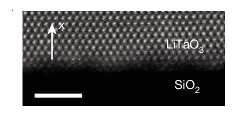 Open access visualization of Microscopy, Scanning Transmission Electron Microscopy, LiTaO3 SiO2 Bonding Interface, Crystal Orientation