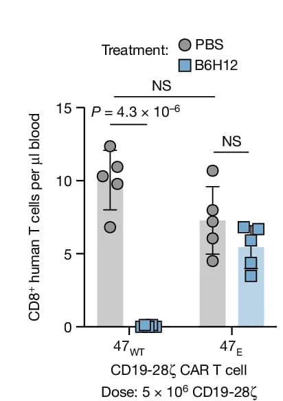 Open access visualization of Bar Plot, Error Bars, Scatter Plot, CD8+ T Cells, Blood