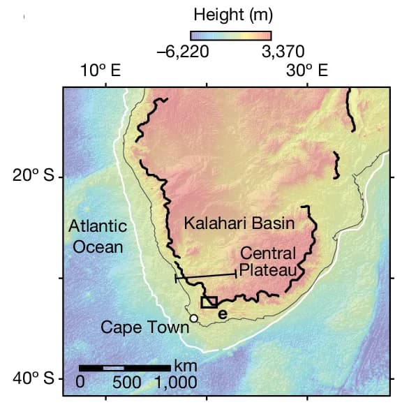 Open access visualization of Geo Map, Terrain Maps, Ocean, Land, Southern Africa