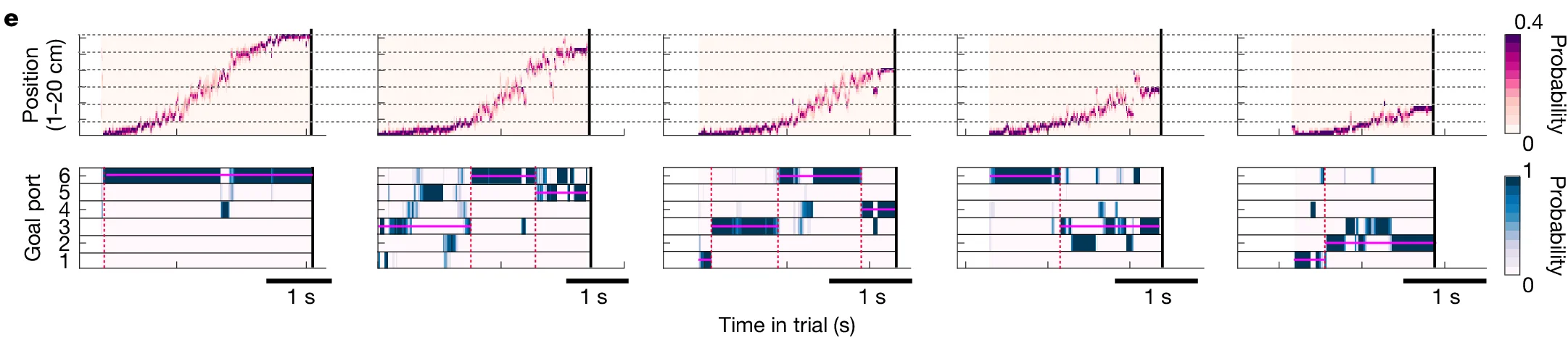 Open access visualization of Heatmap, Goal port, Probability, Position, Time in trial
