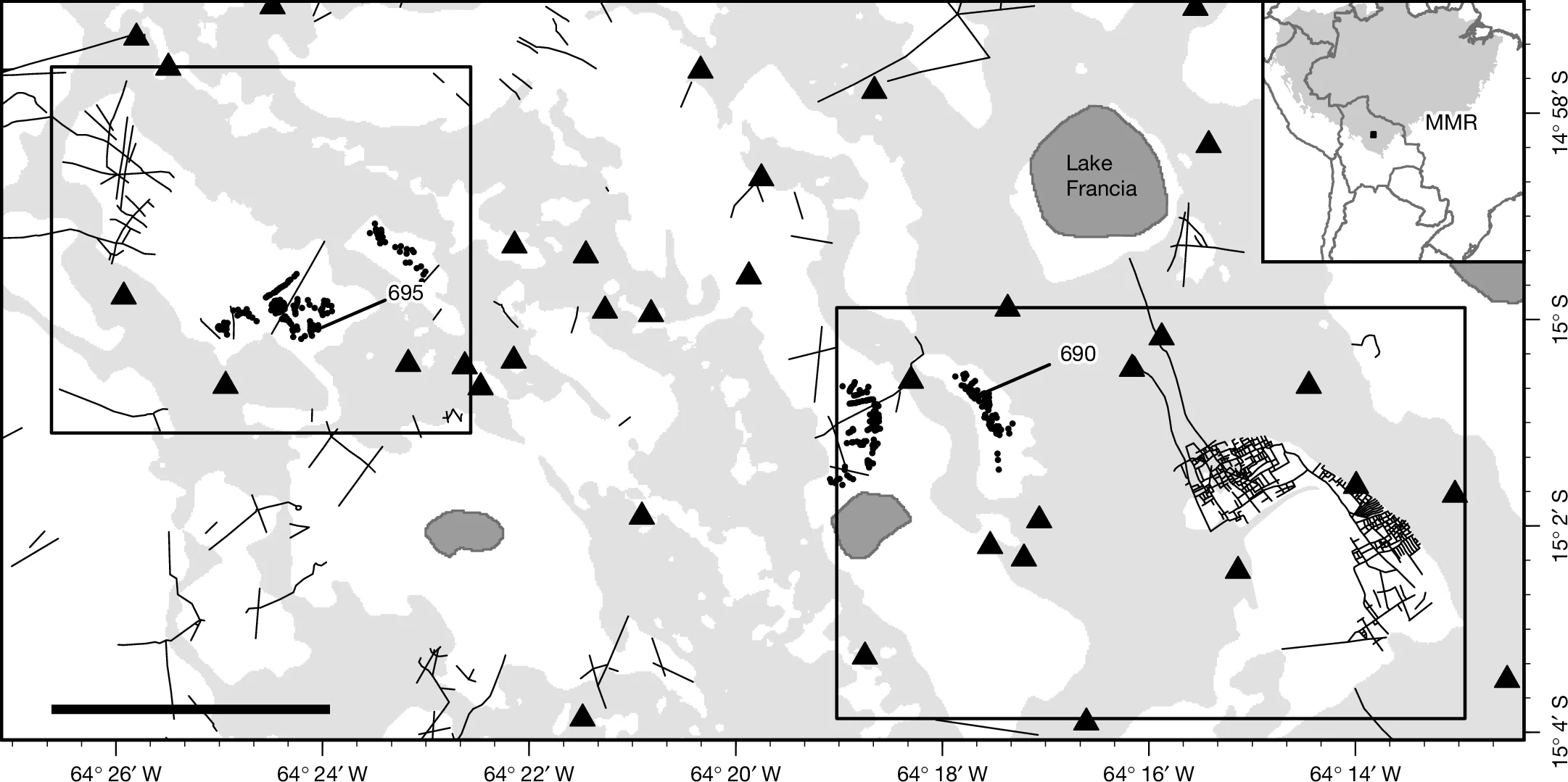 Open access visualization of Map, Inset Map, Location, Lake Francia, MMR