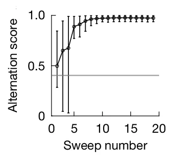 Open access visualization of Line Plot, Error Bars, Sweep Direction Alternation, Simulation Runs, Mean Alternation Score