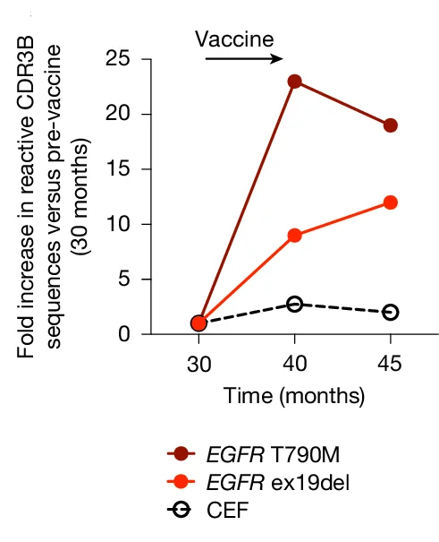Open access visualization of Line Plot, CDR3 Beta Chain Sequences, EGFR, Viral Peptides, MANAFEST