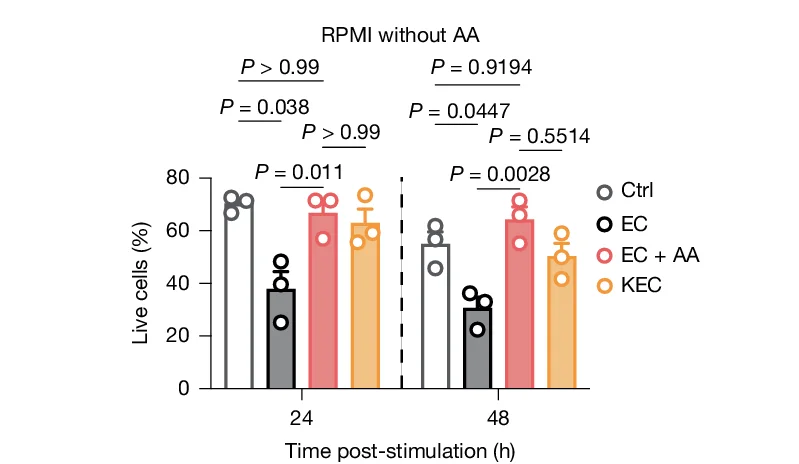 Open access visualization of Bar Plot, Error Bars, Viability, Macrophages, EC